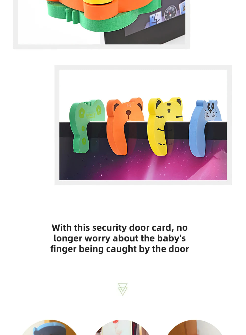 10Pcs  Baby Safety For Newborn Furniture Protection Card Door Stopper Security Cute Animal Care Child Lock Finger Protector