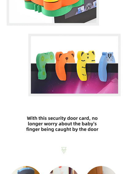 10Pcs  Baby Safety For Newborn Furniture Protection Card Door Stopper Security Cute Animal Care Child Lock Finger Protector