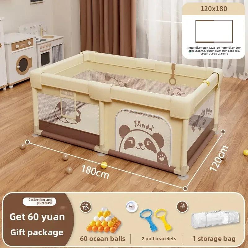 Safety Fence Foldable Baby Playpen Indoor Toddler Activity Area Crawling Mat Easy Assembly Non-Toxic Materials Indoor Playground