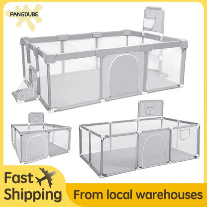PANGDUBE Baby Playpen for Children Play Area Baby Playground 6 Month~6 Years Old Kids Ball Pit Playpen Indoor Baby Safety Fence