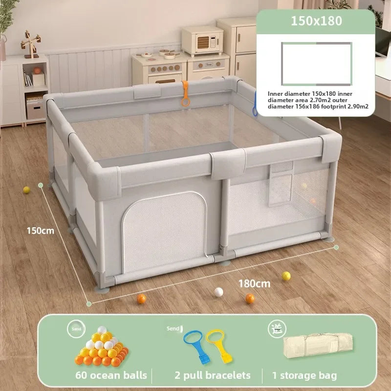 Safety Fence Foldable Baby Playpen Indoor Toddler Activity Area Crawling Mat Easy Assembly Non-Toxic Materials Indoor Playground