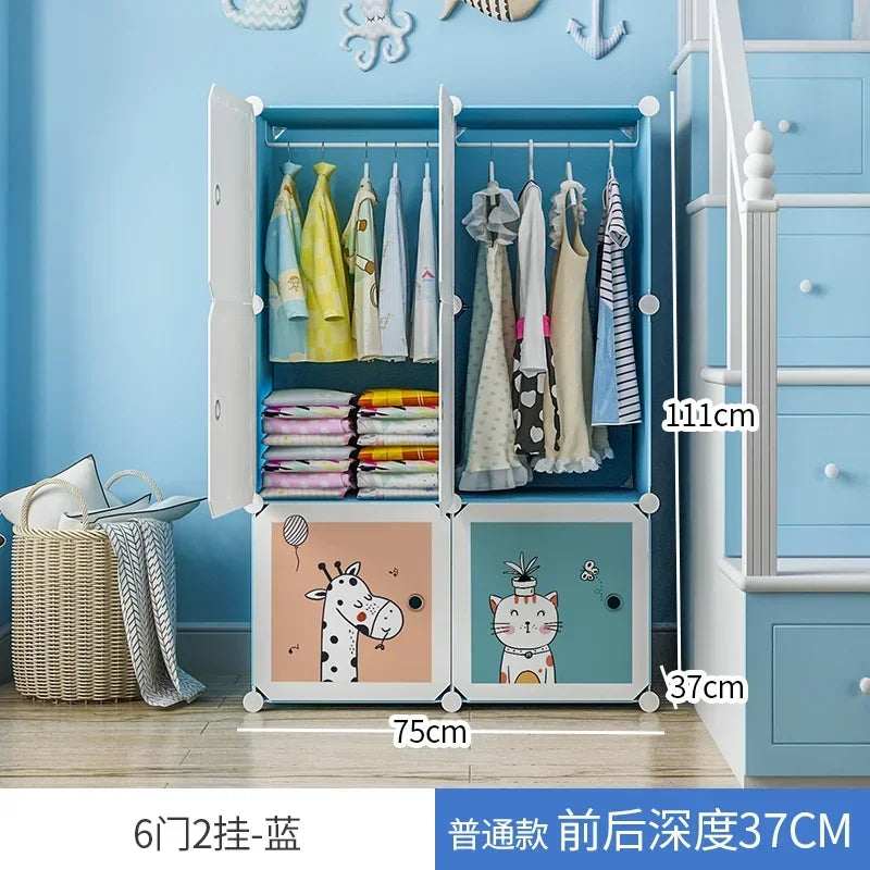 Baby Storage Organizer Wardrobe Dressers Closet Cube Wardrobe Plastic Armarios Para Sala De Estar Bedroom Furniture LQXP