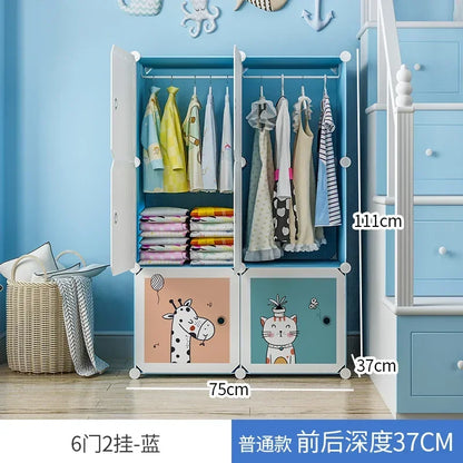 Baby Storage Organizer Wardrobe Dressers Closet Cube Wardrobe Plastic Armarios Para Sala De Estar Bedroom Furniture LQXP