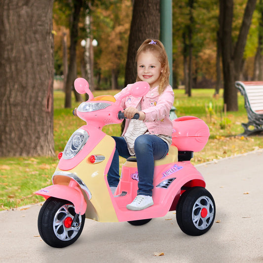 Electric Kids Ride-On Scooter Tricycle – Pink