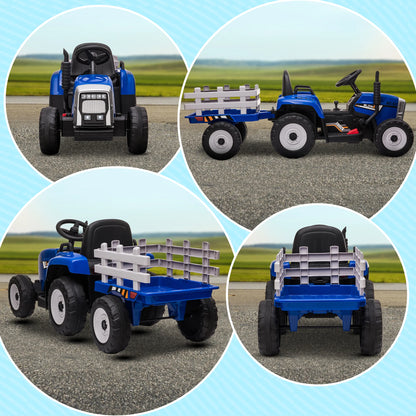 12V Kids Ride-On Tractor with Detachable Trailer & Remote