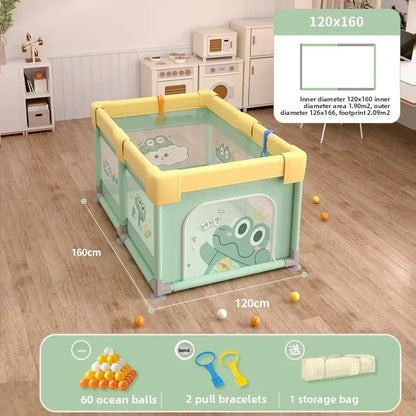 Safety Fence Foldable Baby Playpen Indoor Toddler Activity Area Crawling Mat Easy Assembly Non-Toxic Materials Indoor Playground