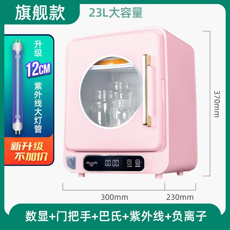 Baby Bottle Sterilizer with Pasteurization, 23L UV Disinfection Cabinet, Multi-functional Disinfection Pot for Baby Accessories