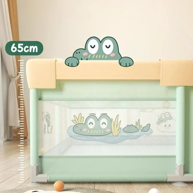 Safety Fence Foldable Baby Playpen Indoor Toddler Activity Area Crawling Mat Easy Assembly Non-Toxic Materials Indoor Playground