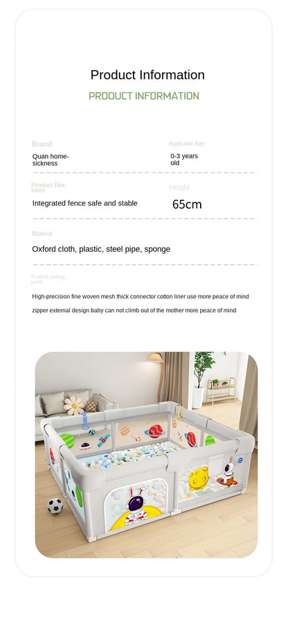 Baby Playpen Indoor Play Area for Infants Room Play Enclosure for Toddler Crawling Safety Barrier Includes 1.5cm Thick Floor Mat