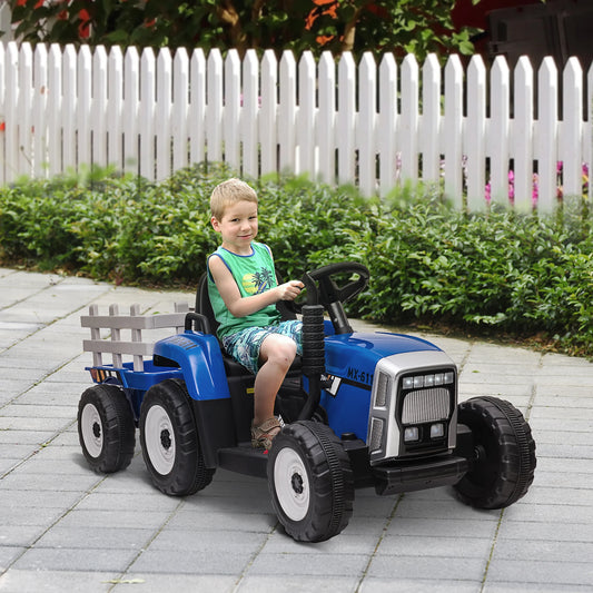 12V Kids Ride-On Tractor with Detachable Trailer & Remote