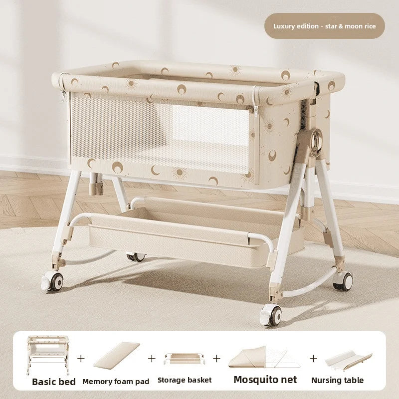 Portable Foldable Baby Bassinet with Wheels