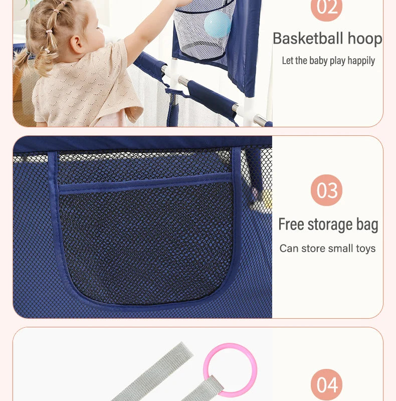 PANGDUBE Baby Playpen for Children Play Area Baby Playground 6 Month~6 Years Old Kids Ball Pit Playpen Indoor Baby Safety Fence