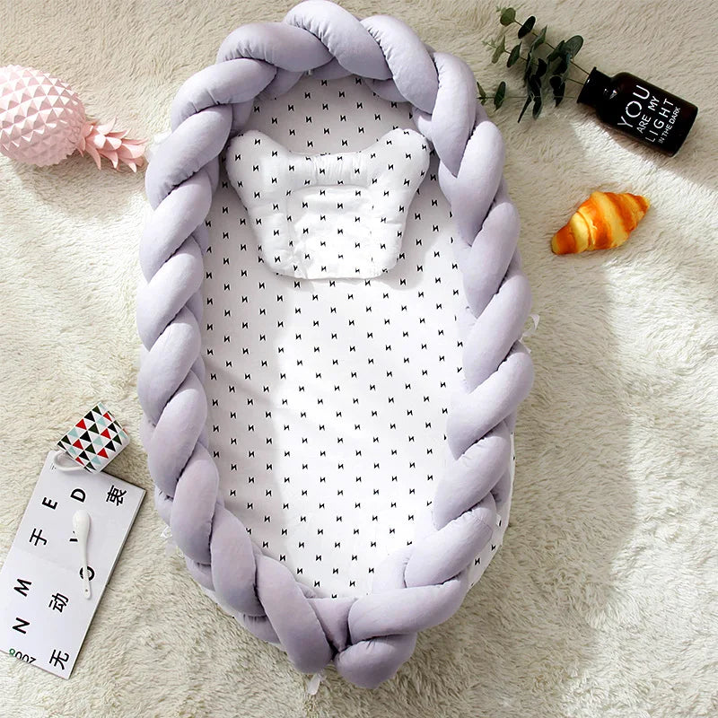 Portable Baby Nest Pillow – Bed-in-Bed Bionic Baby Lounger with 3D Protection