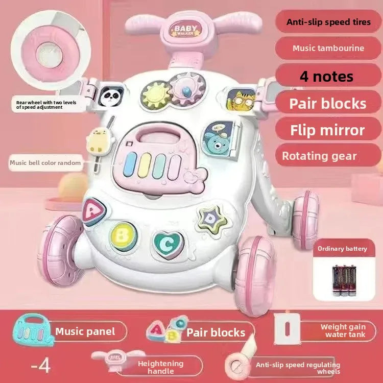 Anti-Tip Baby Walker Push Cart Toy for Learning to Walk 3-18 Months Hand Push Step Assisting Child Development Products