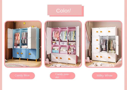 Modern Household Wardrobe Bedroom Furniture Organizer Rack Multilayer Plastics Storage Cabinets Of Collapsible Children Locker