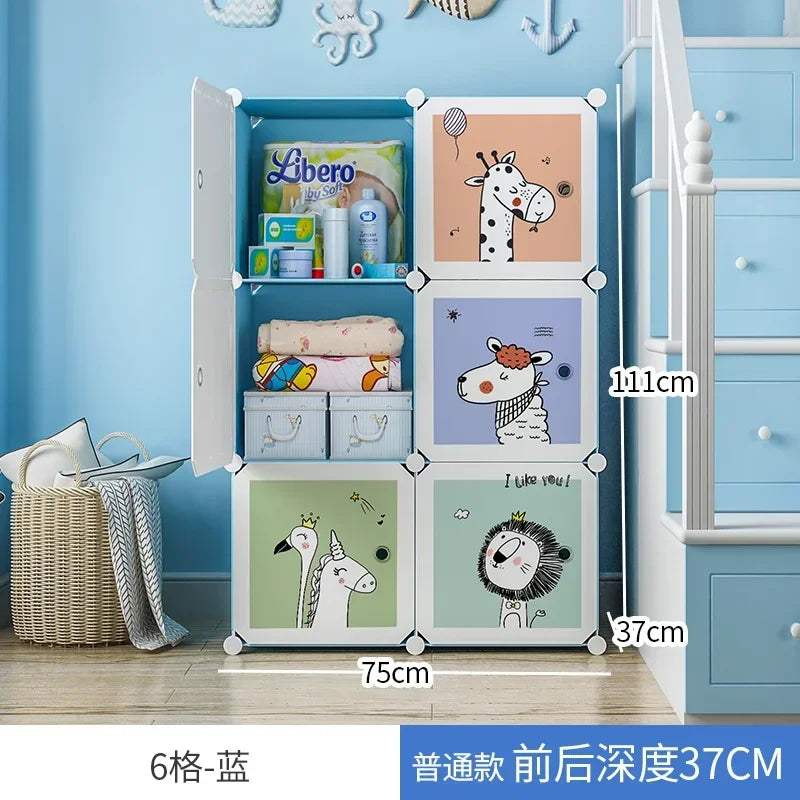 Baby Storage Organizer Wardrobe Dressers Closet Cube Wardrobe Plastic Armarios Para Sala De Estar Bedroom Furniture LQXP