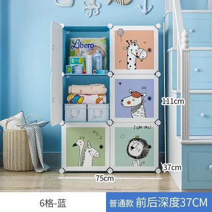 Baby Storage Organizer Wardrobe Dressers Closet Cube Wardrobe Plastic Armarios Para Sala De Estar Bedroom Furniture LQXP