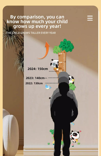 Grow With Me Animal Height Chart Wall Stickers
