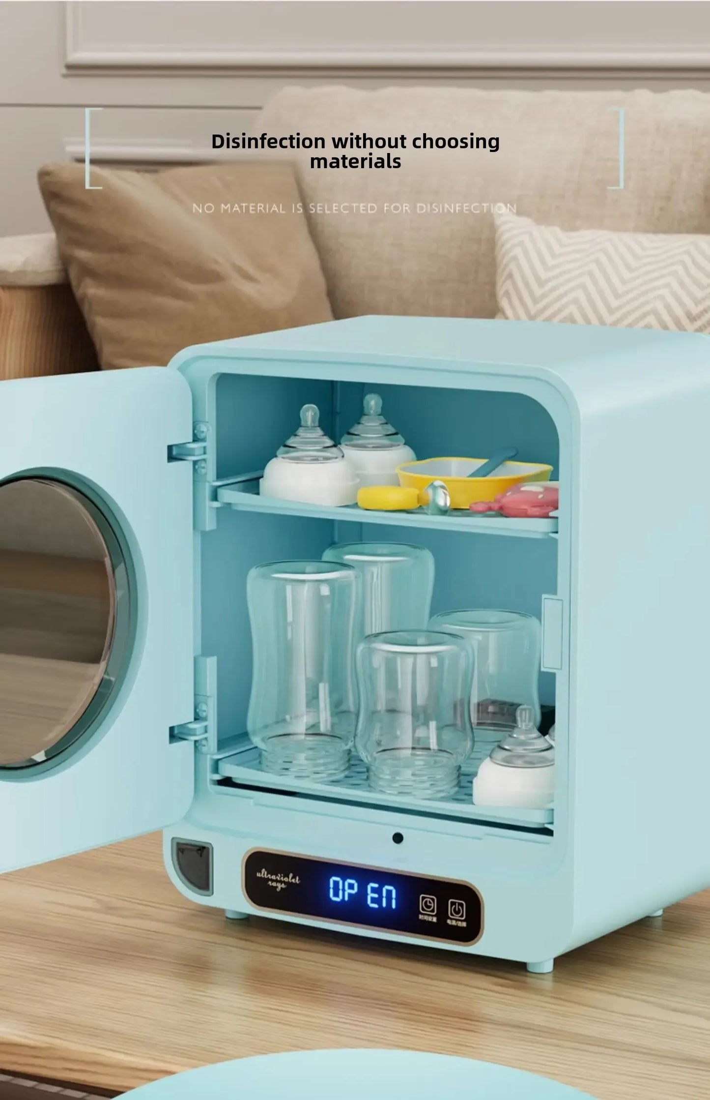 Baby Bottle Sterilizer with Pasteurization, 23L UV Disinfection Cabinet, Multi-functional Disinfection Pot for Baby Accessories