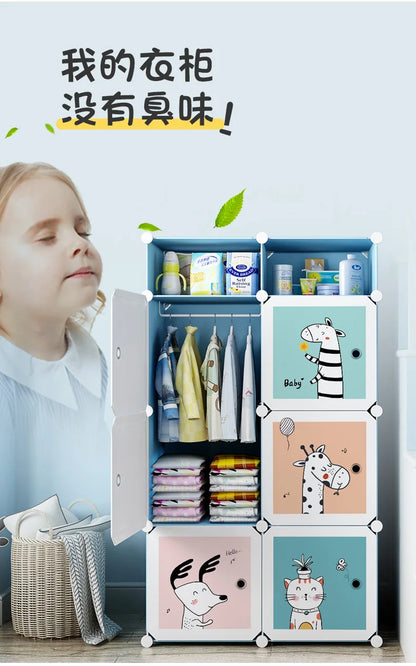 Baby Storage Organizer Wardrobe Dressers Closet Cube Wardrobe Plastic Armarios Para Sala De Estar Bedroom Furniture LQXP