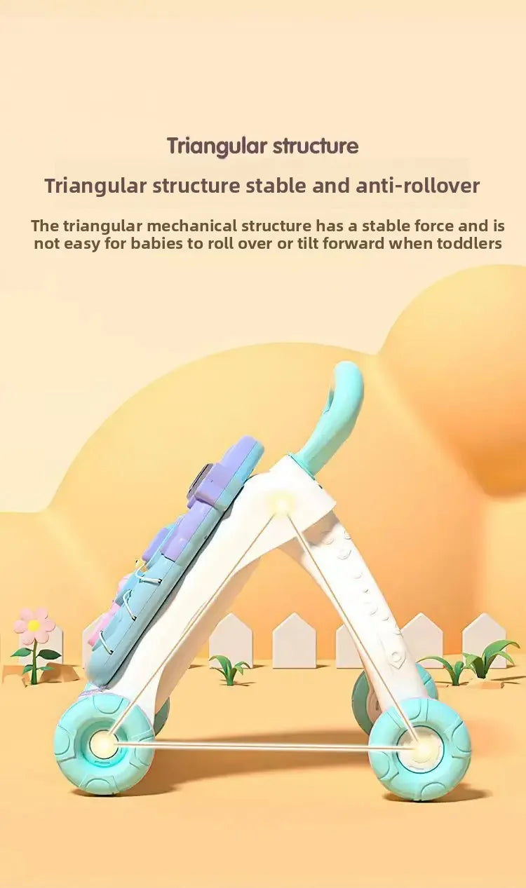 Anti-Tip Baby Walker Push Cart Toy for Learning to Walk 3-18 Months Hand Push Step Assisting Child Development Products