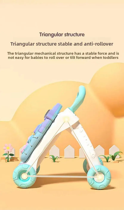 Anti-Tip Baby Walker Push Cart Toy for Learning to Walk 3-18 Months Hand Push Step Assisting Child Development Products