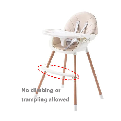 Convertible Baby High Chair, Highchair/Booster/Chair with Removable Tray, Adjustable Metal Legs, 5-Point Harness PU Cushion