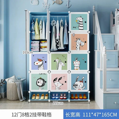 Baby Storage Organizer Wardrobe Dressers Closet Cube Wardrobe Plastic Armarios Para Sala De Estar Bedroom Furniture LQXP
