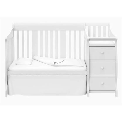 Luxury European Pine Wood Baby Crib with Changing Table & Storage Drawers
