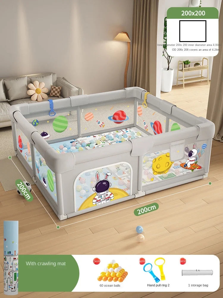 Baby Playpen Indoor Play Area for Infants Room Play Enclosure for Toddler Crawling Safety Barrier Includes 1.5cm Thick Floor Mat