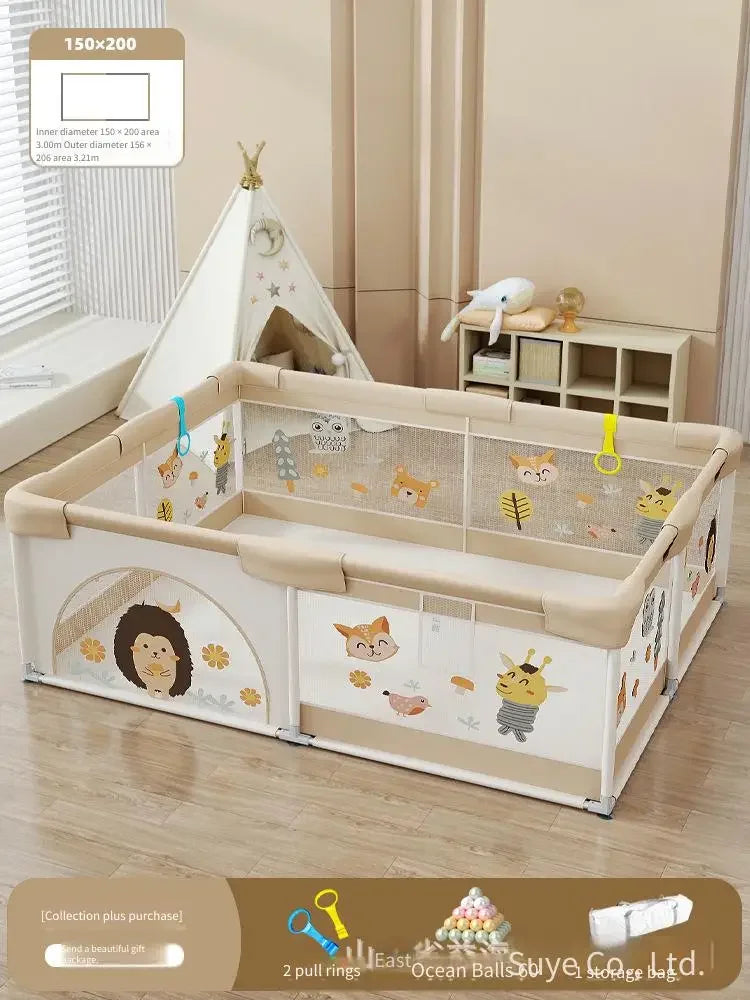 BabyBlush Soft Mesh Baby Playpen with Crawling Mat