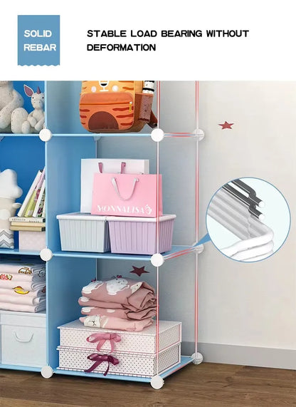 Diy Foldable Bedroom Organizer Closet Baby Wardrobe Plastic Kids Plastic Storage Cabinet Wardrobe For Clothes