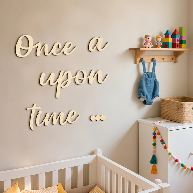 Once Upon A Time” Wooden Nursery Sign – Create a Magical Space