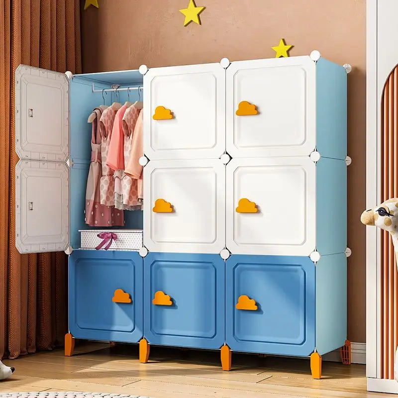 Modern Household Wardrobe Bedroom Furniture Organizer Rack Multilayer Plastics Storage Cabinets Of Collapsible Children Locker
