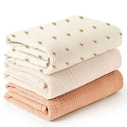 Baby cotton yarn quilt three-piece wrapping towel newborn six-layer wrapping blanket