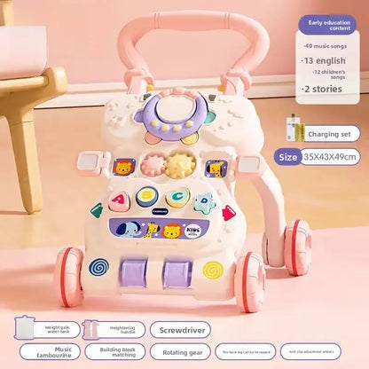 Anti-Tip Baby Walker Push Cart Toy for Learning to Walk 3-18 Months Hand Push Step Assisting Child Development Products