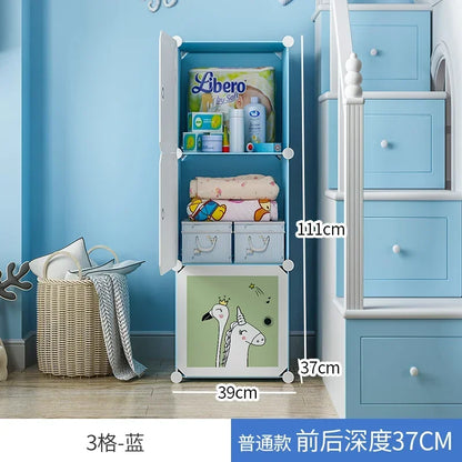 Baby Storage Organizer Wardrobe Dressers Closet Cube Wardrobe Plastic Armarios Para Sala De Estar Bedroom Furniture LQXP