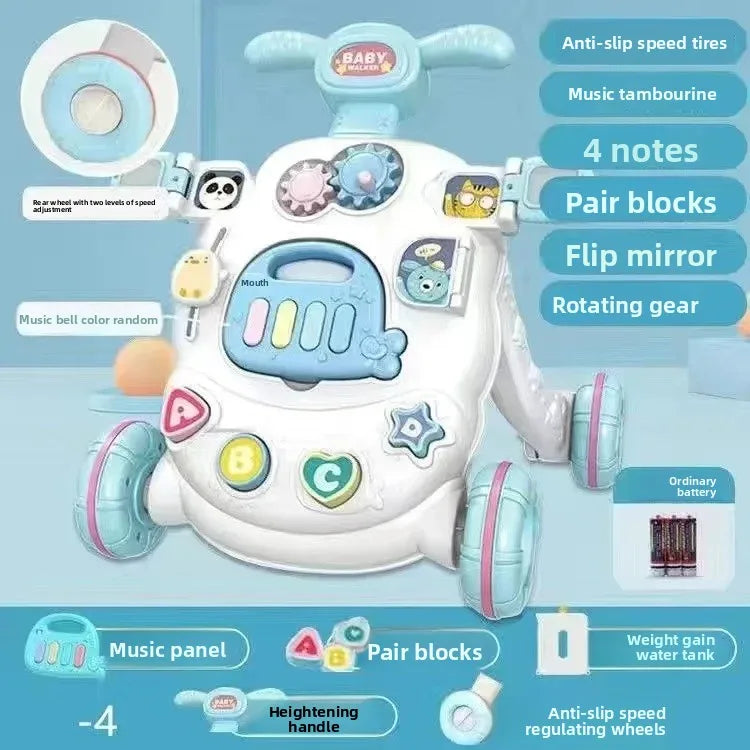 Anti-Tip Baby Walker Push Cart Toy for Learning to Walk 3-18 Months Hand Push Step Assisting Child Development Products