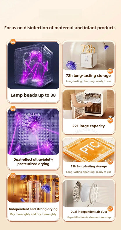 Two-in-one Bottle Sterilizer Ultraviolet Sterilization and Drying Function Special Sterilizer for Baby Products Large Capacity