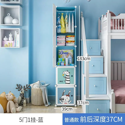 Baby Storage Organizer Wardrobe Dressers Closet Cube Wardrobe Plastic Armarios Para Sala De Estar Bedroom Furniture LQXP