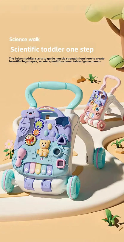 Anti-Tip Baby Walker Push Cart Toy for Learning to Walk 3-18 Months Hand Push Step Assisting Child Development Products