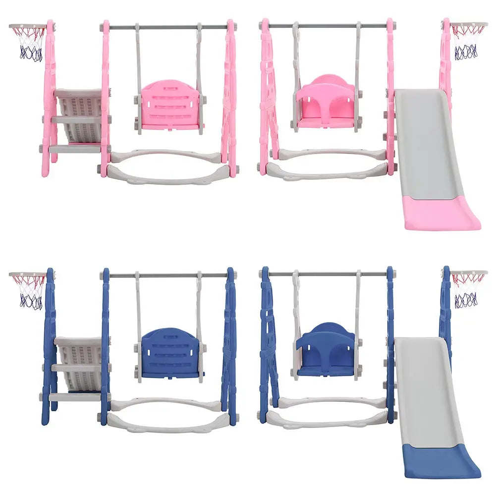 BabyBlush Toddler Swing, Slide & Basketball Playset