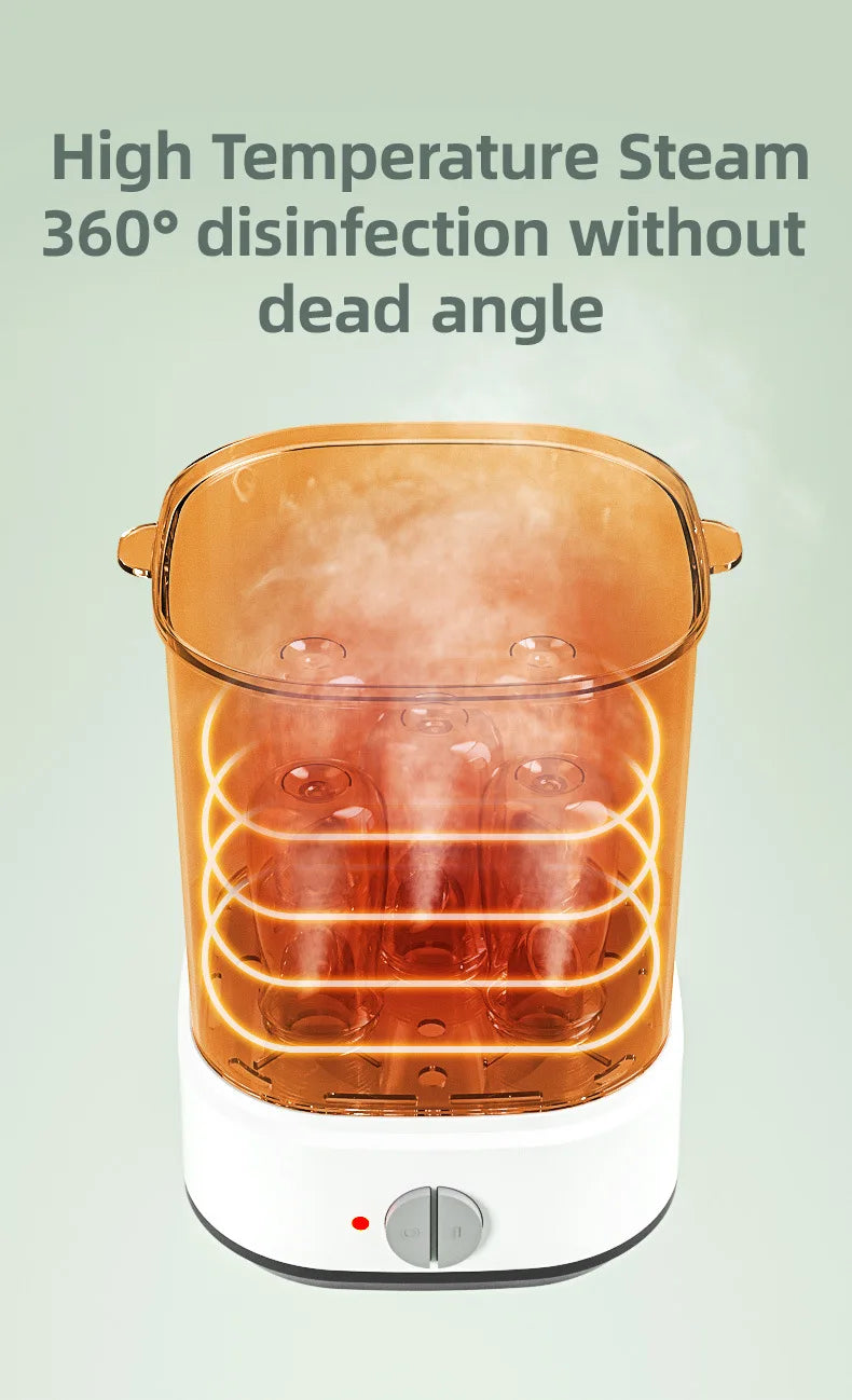 Baby Electric Steam Bottle Sterilizer Feeding Bottle Sterilizers Milk Warmer Electric Kid Bottle Sanitizer with Timer