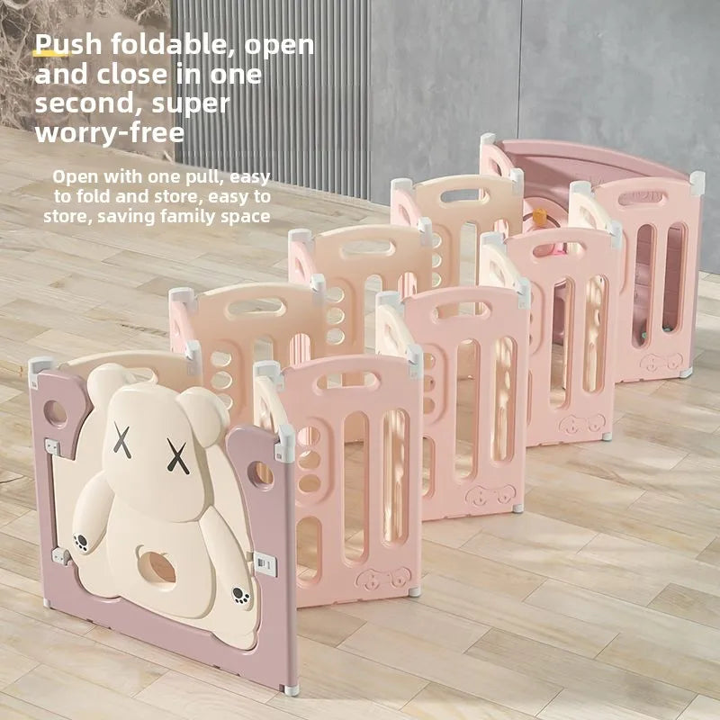 Kids Indoor Safety Playpen Foldable Baby Barrier Slide Swing Fun Activity Center Toddlers Home Use Secure Protective Play Area