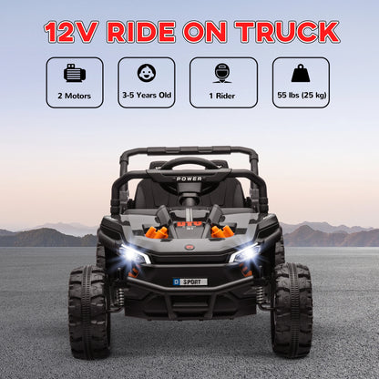 12V Kids Electric UTV Ride-On Truck with Lights & USB