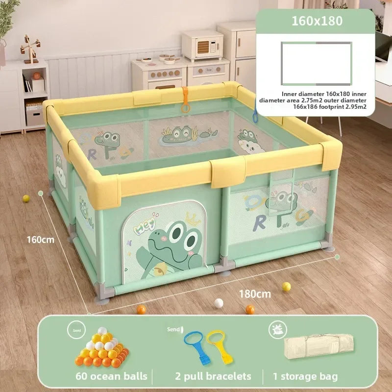 Safety Fence Foldable Baby Playpen Indoor Toddler Activity Area Crawling Mat Easy Assembly Non-Toxic Materials Indoor Playground