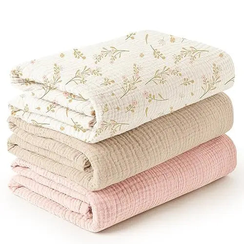 Baby cotton yarn quilt three-piece wrapping towel newborn six-layer wrapping blanket