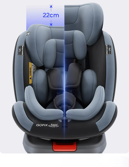 Child Car Safety Seats with ISOFIX for Baby Adjustable 360 Rotating Direction Angle 0-12 Years Suitable Car Seat with Footrest