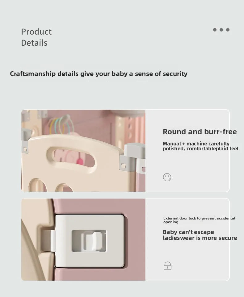 Kids Indoor Safety Playpen Foldable Baby Barrier Slide Swing Fun Activity Center Toddlers Home Use Secure Protective Play Area