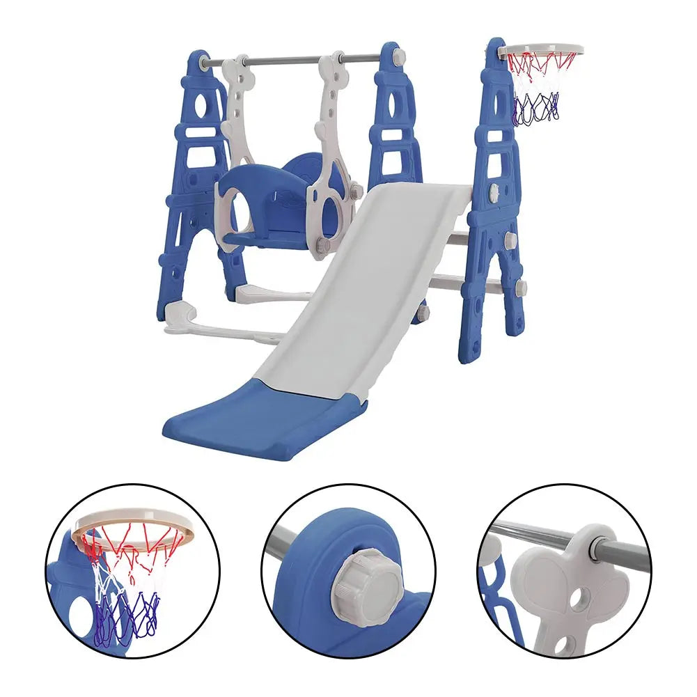 BabyBlush Toddler Swing, Slide & Basketball Playset